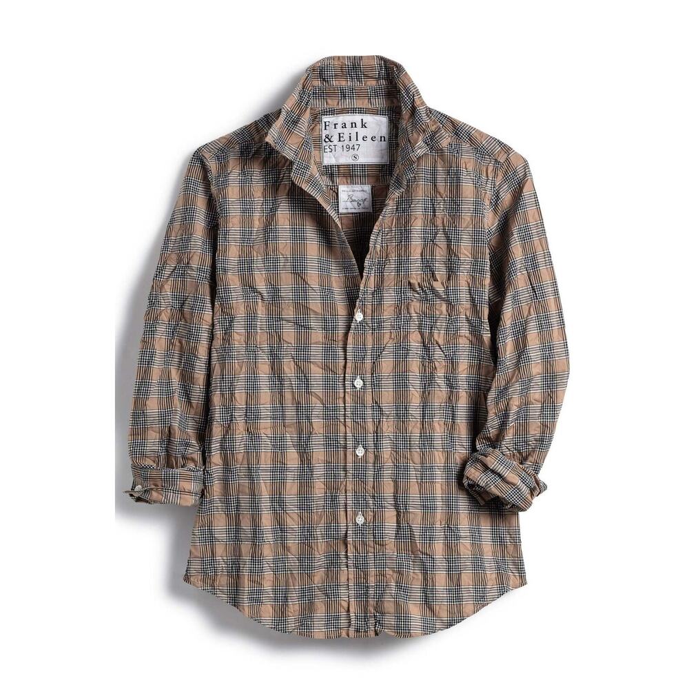 FRANK & EILEEN Barry Crinkle Italian Cotton Button Down Shirt Top Bliss XS $238